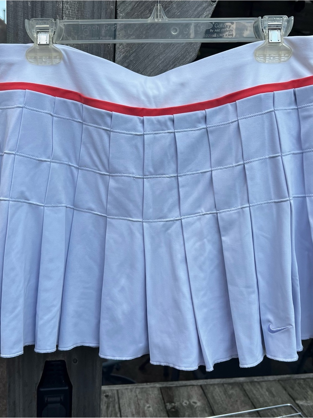 Nike Pale Blue Pleated Tennis Skirt with Coral Trim